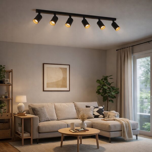 Lampa sufitowa Oprawa halogenowa 6x GU10 LED Nástěnné svítidlo otočné zlaté