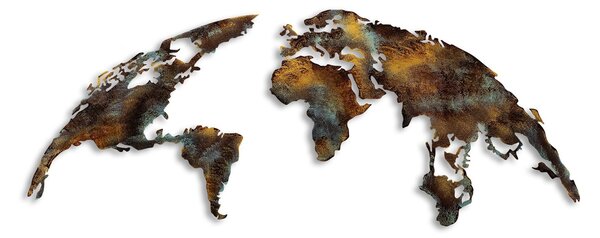 Wallity Nástěnná kovová dekorace World Map Medium 3 vícebarevná