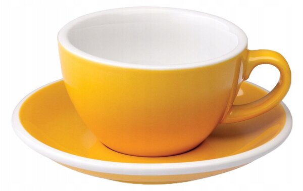 Šálek s podšálkem na cappuccino Loveramics Egg Yellow, 200 ml
