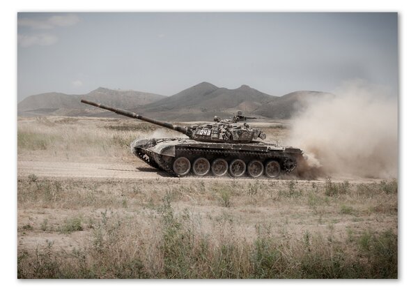 Foto obraz sklo tvrzené Tank na poušti osh-85502732