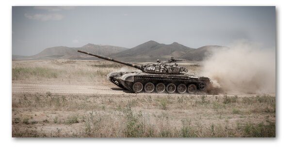 Foto obraz sklo tvrzené Tank na poušti osh-85502732