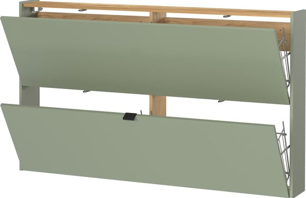 Šalvějově zelený výklopný botník 140x85x19 cm Ameca – Germania
