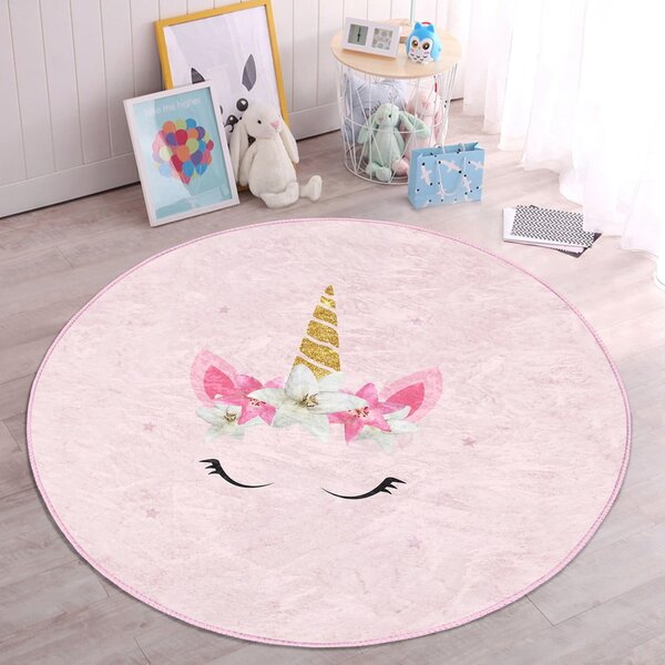 Růžový dětský koberec ø 120 cm Comfort – Mila Home