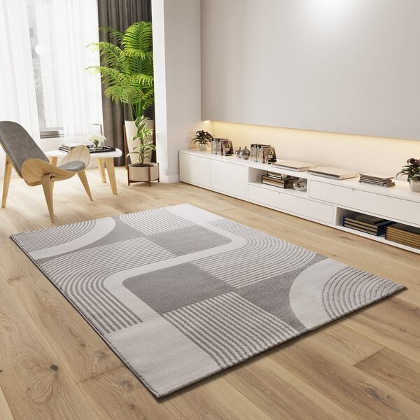 Koberec ve světle šedé a slonovinové barvě 80x150 cm Flora – Universal