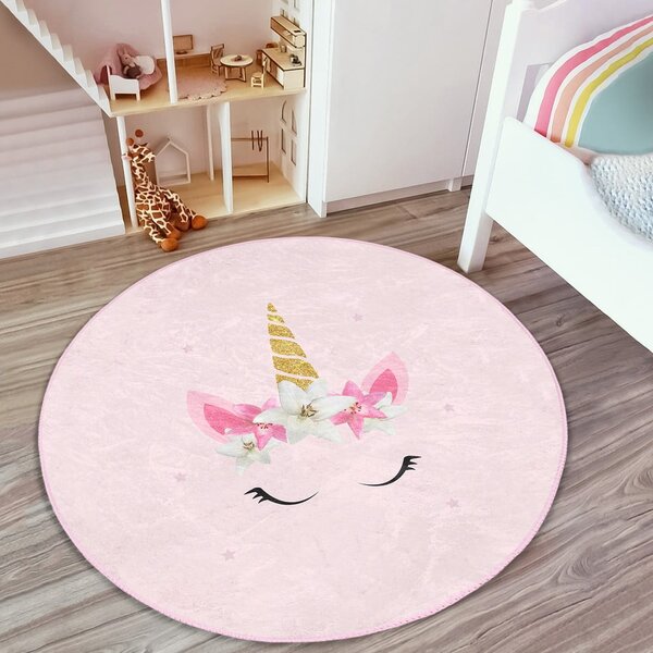 Růžový dětský koberec ø 120 cm Comfort – Mila Home