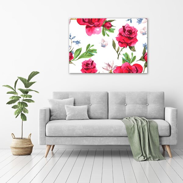 Moderní obraz canvas na rámu Červené růže oc-85695644