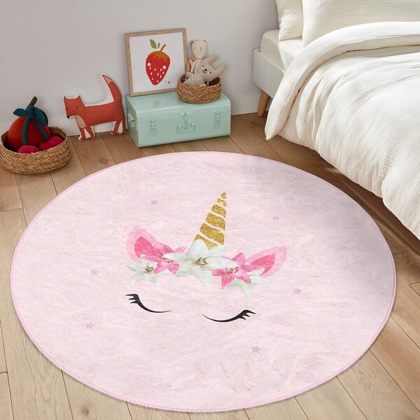 Růžový dětský koberec ø 120 cm Comfort – Mila Home