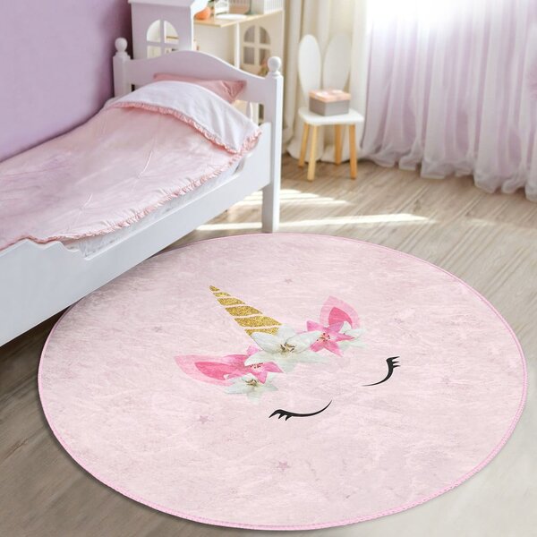Růžový dětský koberec ø 120 cm Comfort – Mila Home