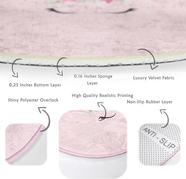 Růžový dětský koberec ø 120 cm Comfort – Mila Home