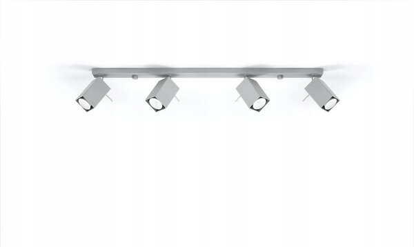 Stropní Svítidlo obdélníkový SOLLUX LIGHTING 80 x 6 cm šedý