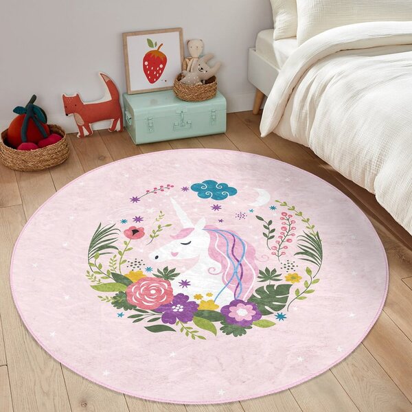 Růžový dětský koberec ø 120 cm Comfort – Mila Home