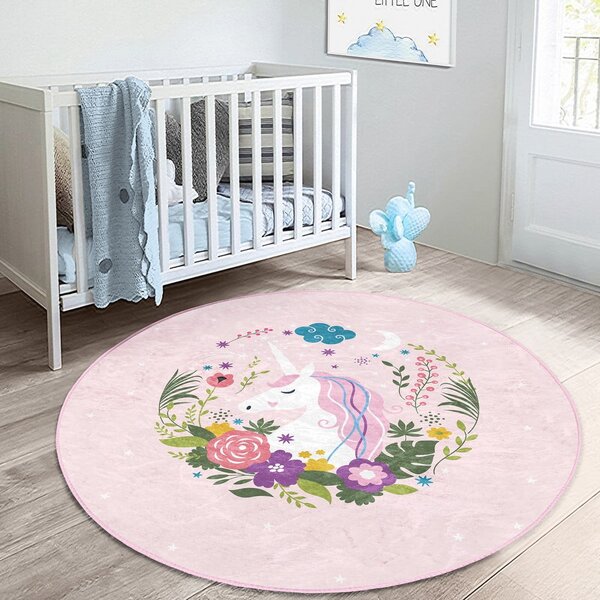 Růžový dětský koberec ø 120 cm Comfort – Mila Home