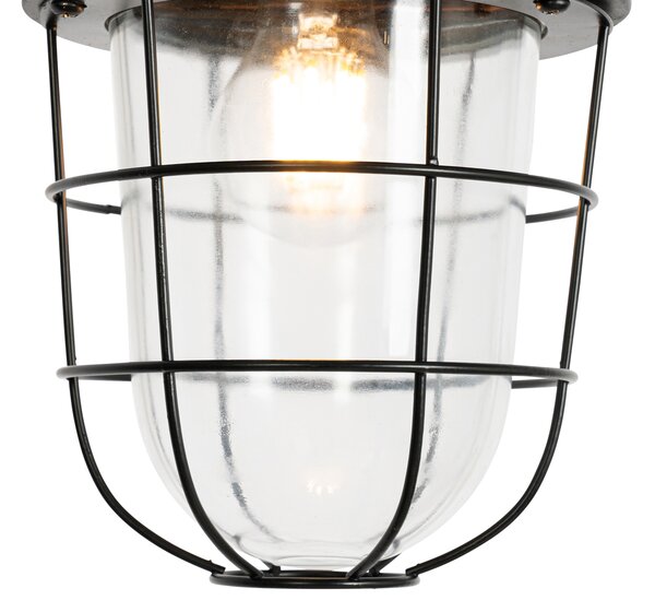 Sada 2 průmyslových závěsných lamp černých - Cabin
