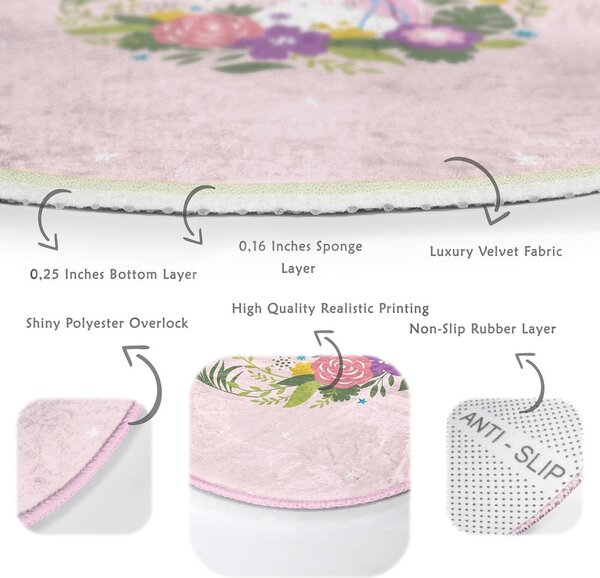 Růžový dětský koberec ø 120 cm Comfort – Mila Home