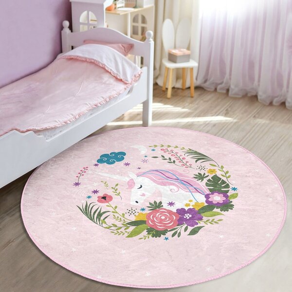 Růžový dětský koberec ø 120 cm Comfort – Mila Home