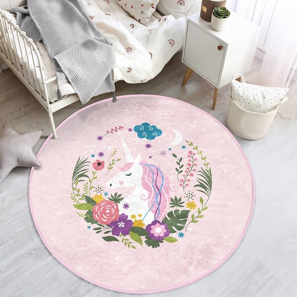 Růžový dětský koberec ø 120 cm Comfort – Mila Home