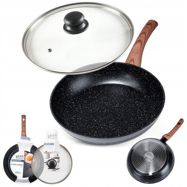 Tradiční pánev Vilde Black&Wood 26 cm granitová