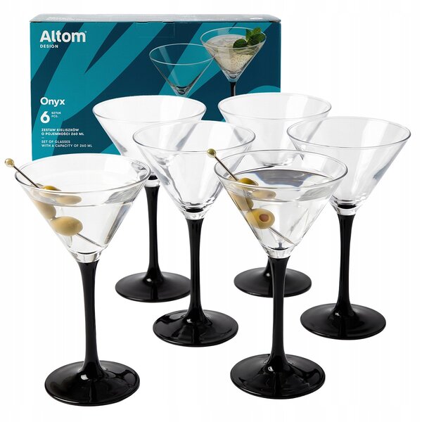 Skleničky na martini komplet Altom Design Onyx 260 ml 6 kusů