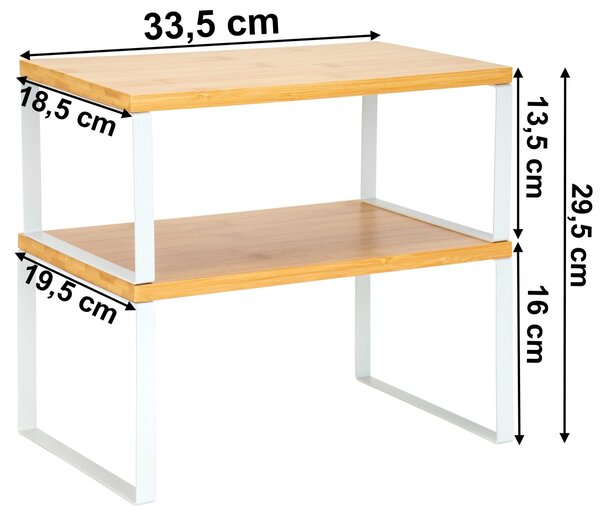 TZB Sada 2 ks kuchyňských polic GINGER bílá/hnědá