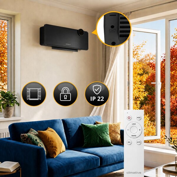 Vzduchová clona Climative 2000 W WiFi s dálkovým ovládáním