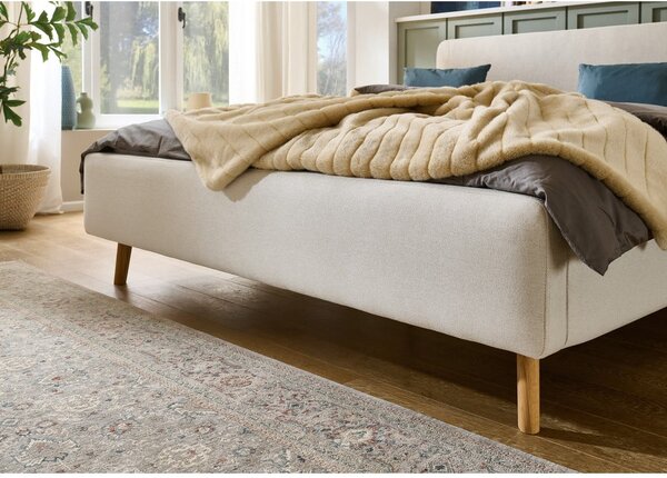 Krémová čalouněná dvoulůžková postel bez roštu 160x200 cm Mattis – Meise Möbel