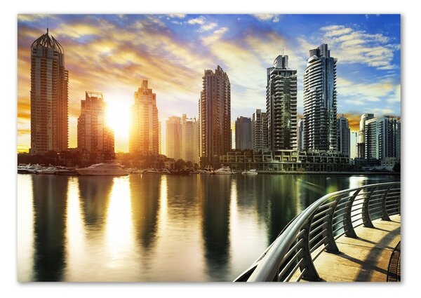 Moderní skleněný obraz z fotografie Dubai západ slunce osh-86065088