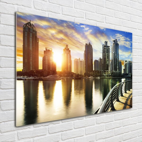 Moderní skleněný obraz z fotografie Dubai západ slunce osh-86065088