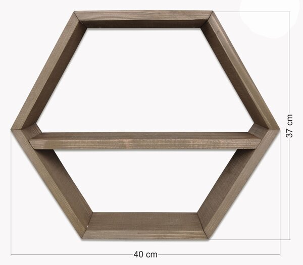 Kalune Design Sada 6 ks nástěnných poliček RAF 37x40 cm ořech