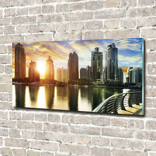 Moderní skleněný obraz z fotografie Dubai západ slunce osh-86065088