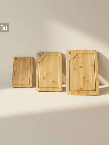 Sinsay - Bambusová prkénka na krájení 3 pack - béžová