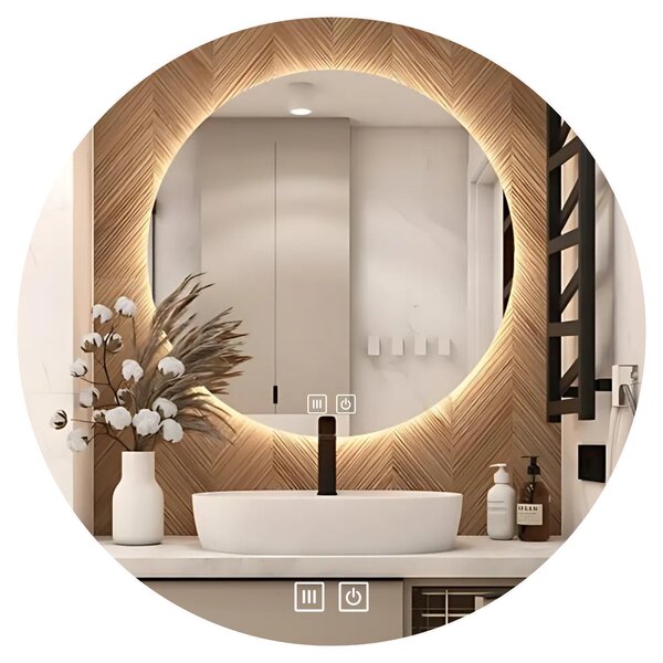 Zrcadlo koupelnové zrcadlo Save Home, nástěnné, kulaté, 60 cm