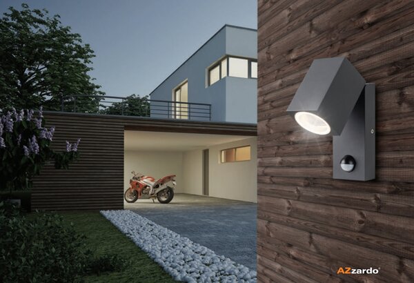 AZzardo Venkovní nástěnné svítidlo Goran s pohybovým senzorem, IP54 Barva: Černá