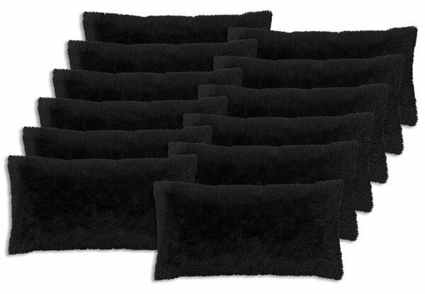Povlak na polštář 12 pcs HEERLEN Černá 40 x 80 cm PV fleece