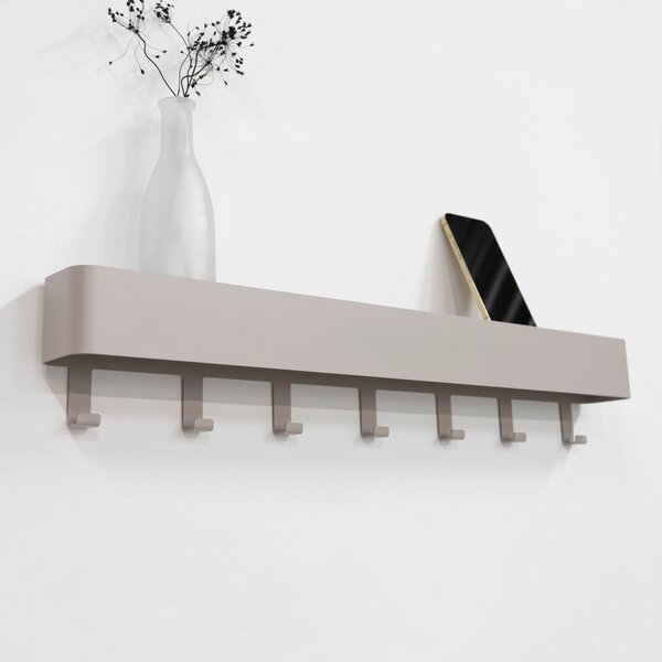 Taupe kovový nástěnný věšák s poličkou 72 cm Dax Play – Spinder Design