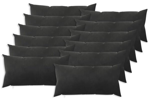Povlak na polštář 12 pcs HEERLEN Černá 40 x 80 cm Samet