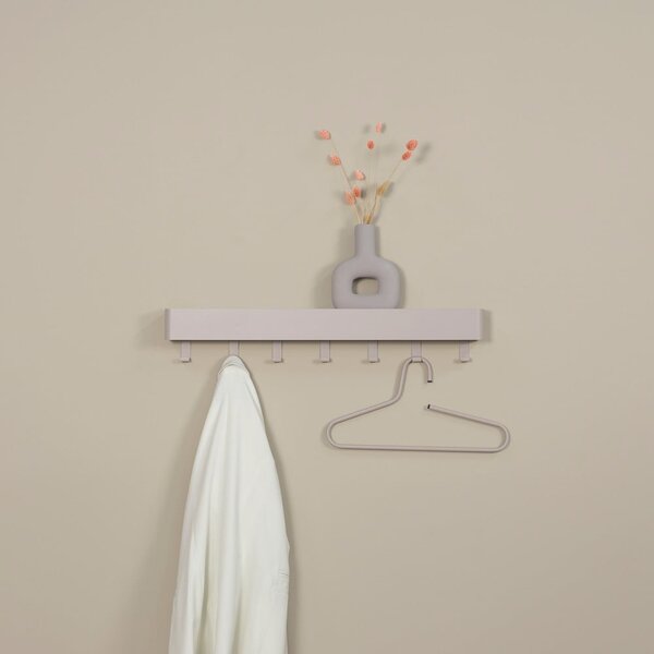 Taupe kovový nástěnný věšák s poličkou 72 cm Dax Play – Spinder Design