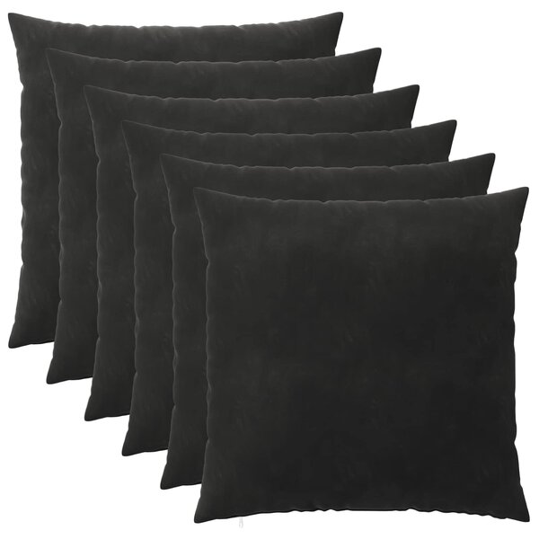 Povlak na polštář 6 pcs HEERLEN Černá 80 x 80 cm Samet