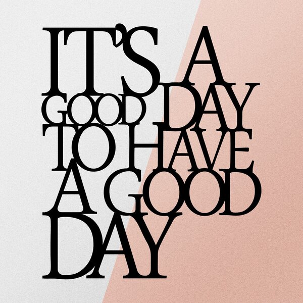 Wallity Nástěnná kovová dekorace Good Day černá