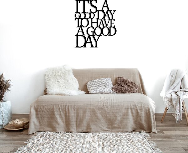 Wallity Nástěnná kovová dekorace Good Day černá