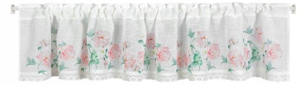 Vitrážová Záclona etamín rustikální styl 60x150 květy
