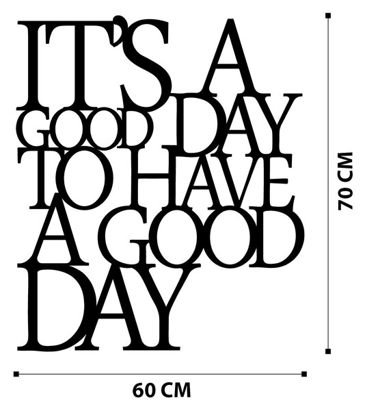 Wallity Nástěnná kovová dekorace Good Day černá