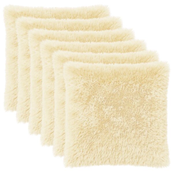 Povlak na polštář 6 pcs HEERLEN Krémová 80 x 80 cm PV fleece