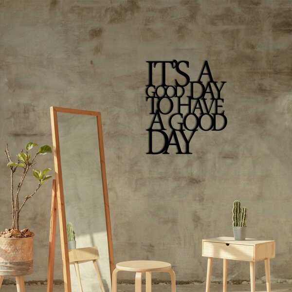 Wallity Nástěnná kovová dekorace Good Day černá