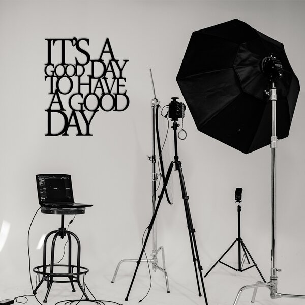 Wallity Nástěnná kovová dekorace Good Day černá