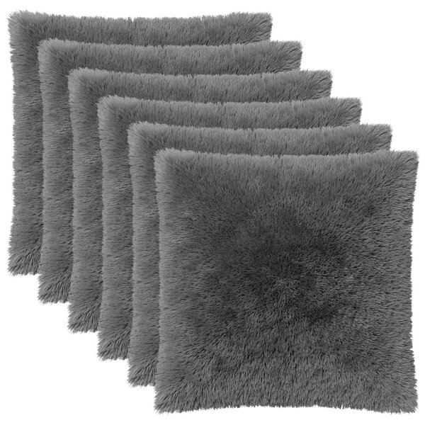 Povlak na polštář 6 pcs HEERLEN Světle šedá 80 x 80 cm