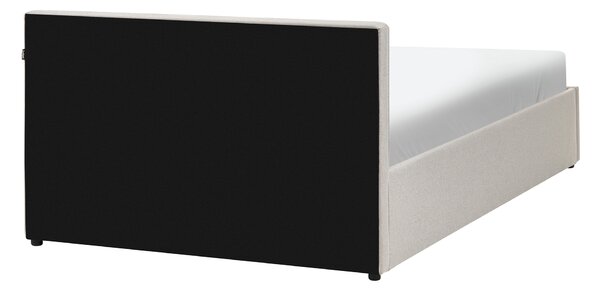 Postel s úložným prostorem LAURESSES Tkanina Taupe 120 x 200 cm