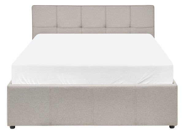 Postel s úložným prostorem LAURESSES Tkanina Taupe 120 x 200 cm