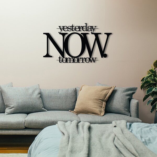 Wallity Nástěnná kovová dekorace Now černá