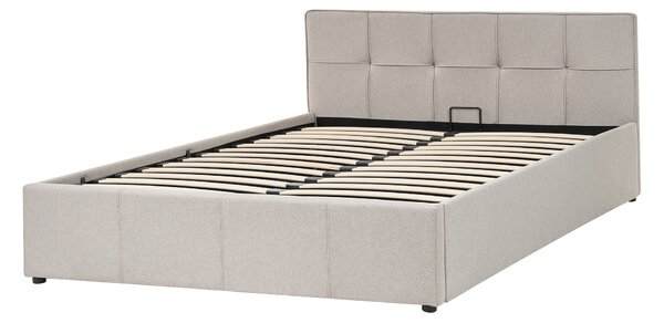 Postel s úložným prostorem LAURESSES Tkanina Taupe 120 x 200 cm