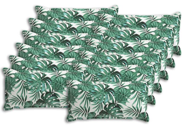 Povlak na polštář 12 ks HOUTEN Vzor listů 40 x 80 cm Polyester